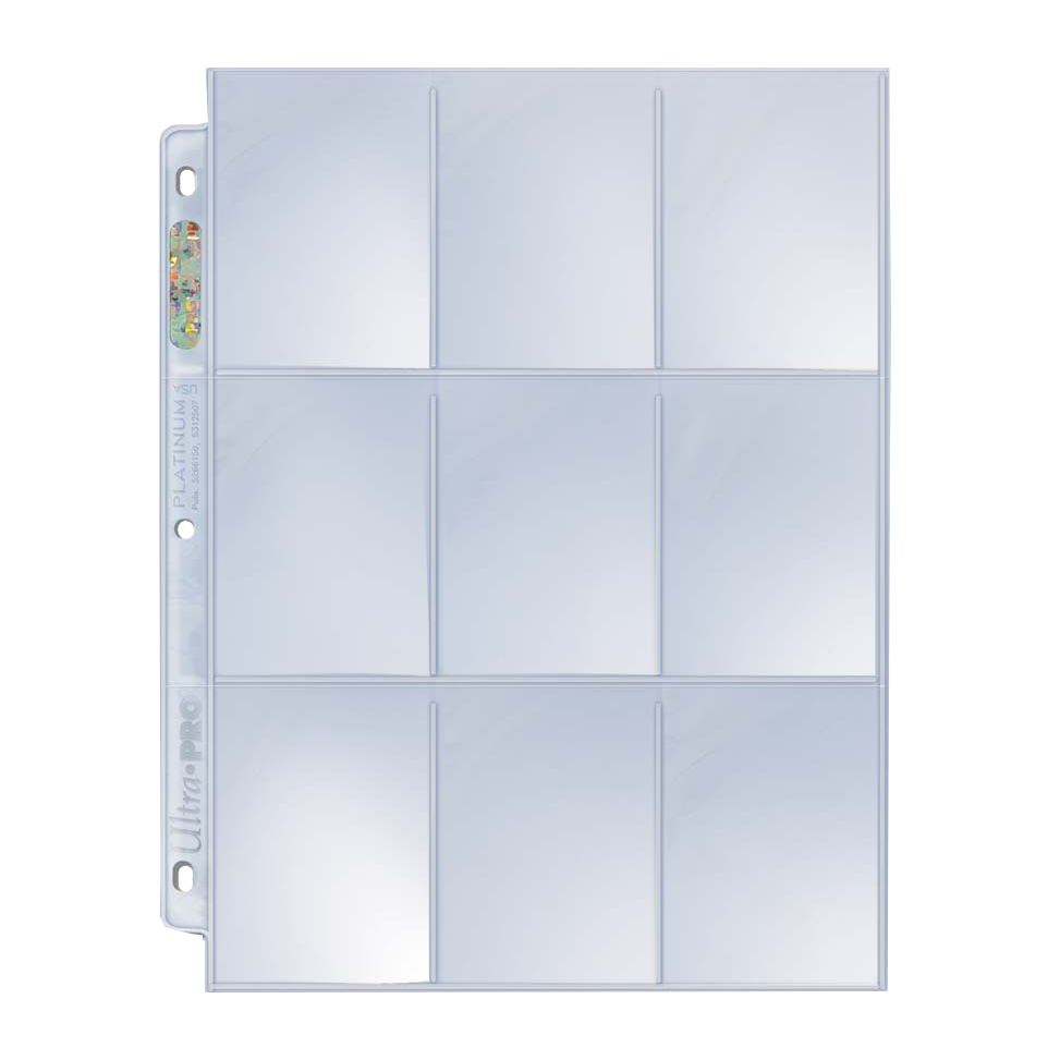 Ultra Pro Platinum Series 9-Pocket Page, clear page with nine pockets