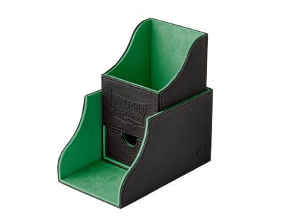 Dragon Shield Nest+ 100 deck box, Black/Green, components separated