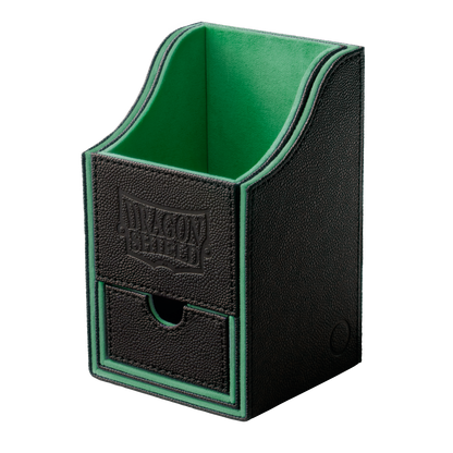 Dragon Shield Nest+ 100 deck box, Black/Green, closed