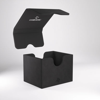 Gamegenic Sidekick 100+ XL Convertible black, lid detached and lifted above the box showing the Gamegenic logo inside the lid
