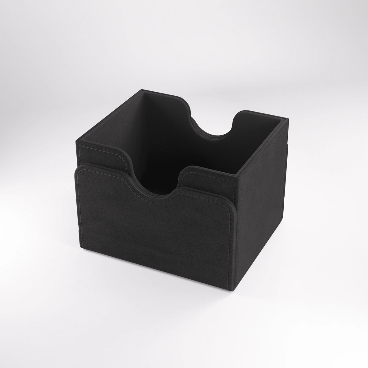 Gamegenic Sidekick 100+ XL Convertible black deck box with lid removed, empty compartment