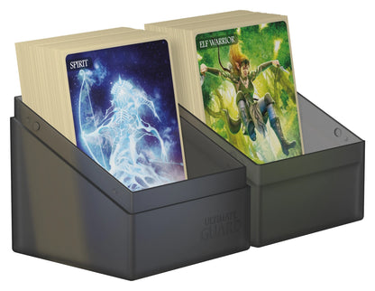 Ultimate Guard Boulder 100+ Onyx, cover used as a second card tray beside the base