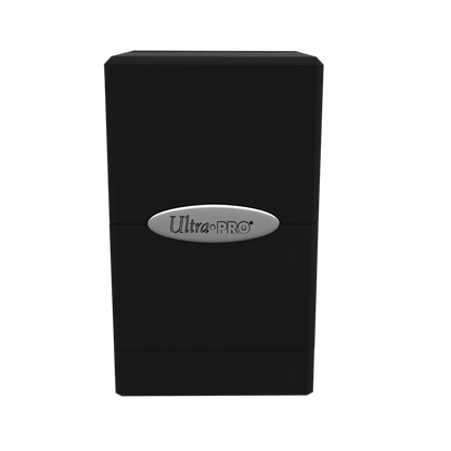 Ultra Pro Classic Satin Tower Deck Box Jet Black, closed, front view