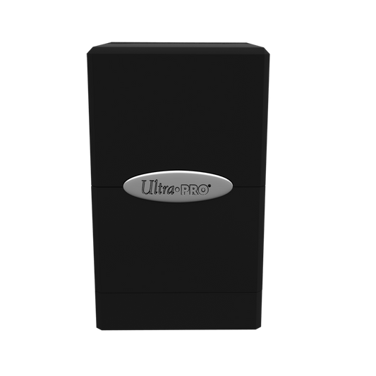 Ultra Pro Classic Satin Tower Deck Box Jet Black, closed, front view