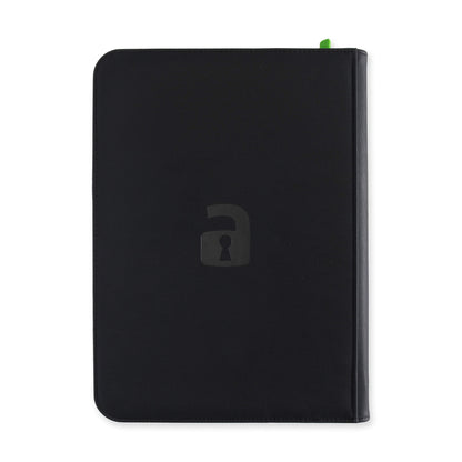 Vault X Exo-Tec 9-Pocket Zip Binder, black, back view