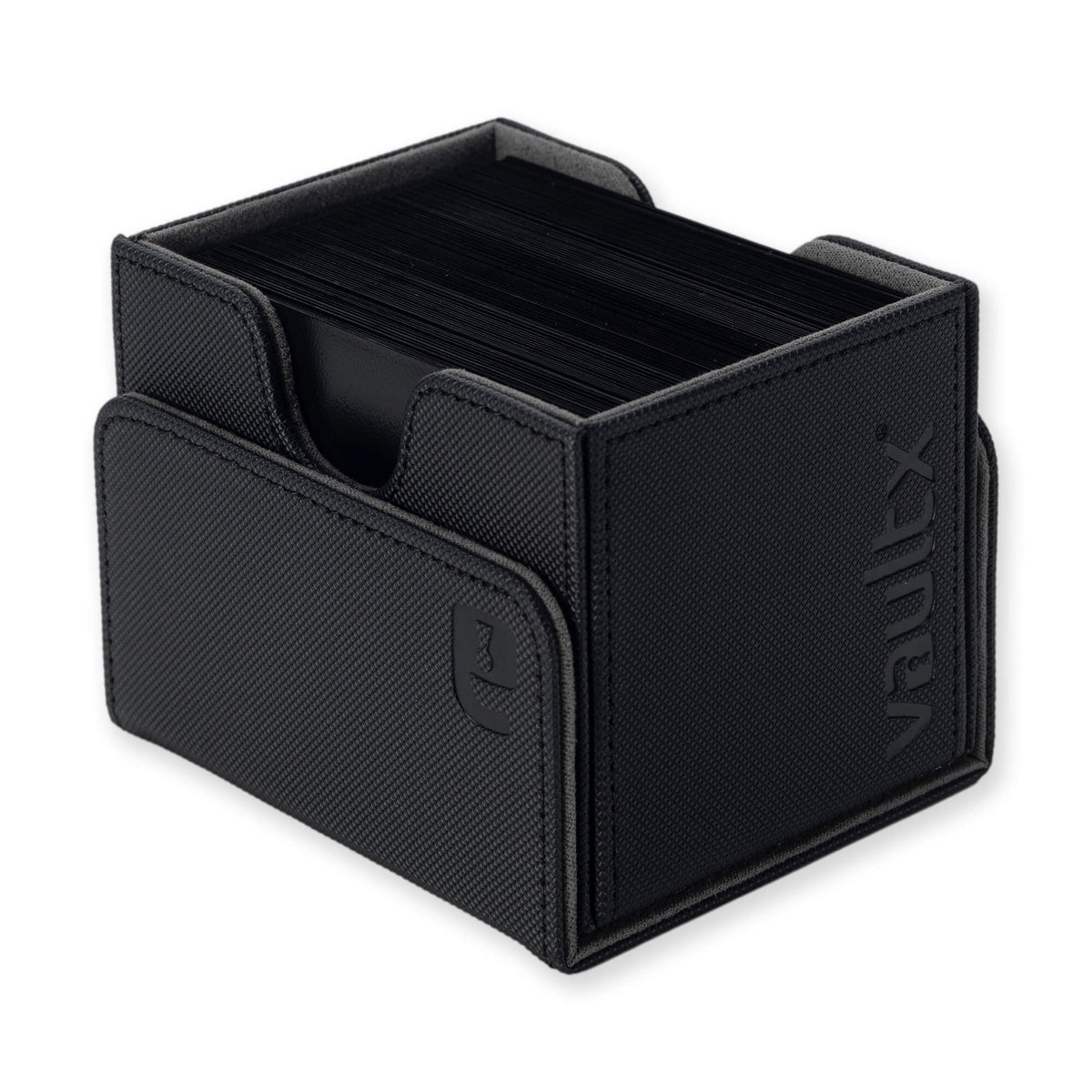 Vault X Exo-Tec Sideloading Deck Box 100+, black, angled view