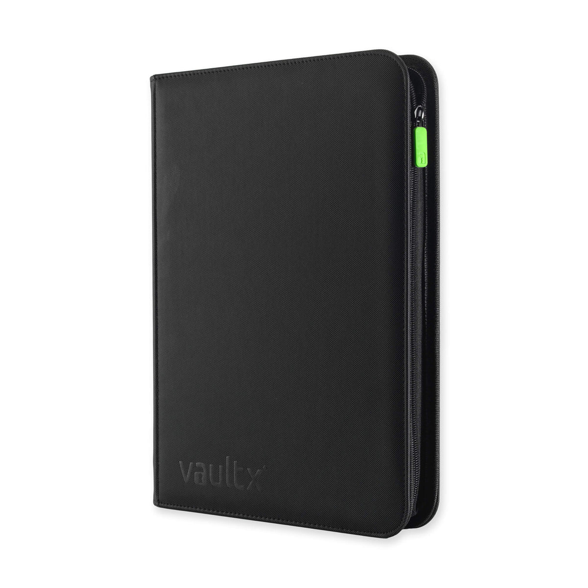 Vault X Exo-Tec 9-Pocket Zip Binder, black, side view
