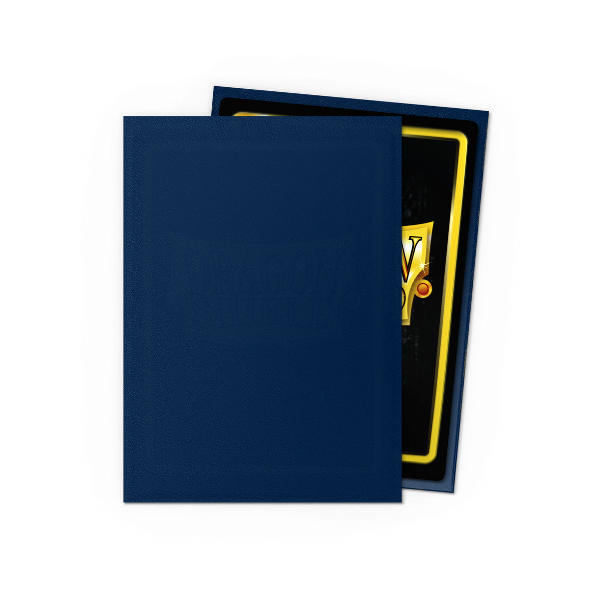 Dragon Shield Midnight Blue Matte Sleeves, front and back of sleeve